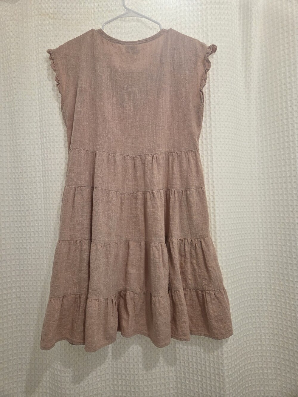 Knox Rose Dusty Pink 100% Cotton Embroidered Tiered Dress - Picture 3 of 4